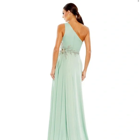 Mac Duggal Embellished One Shoulder High-Low Gown